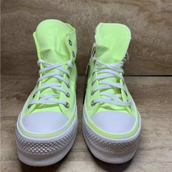 Converse Women's Chuck Taylor All Star Lift Hi Yellow  Platform Shoes - Picture 6 of 7